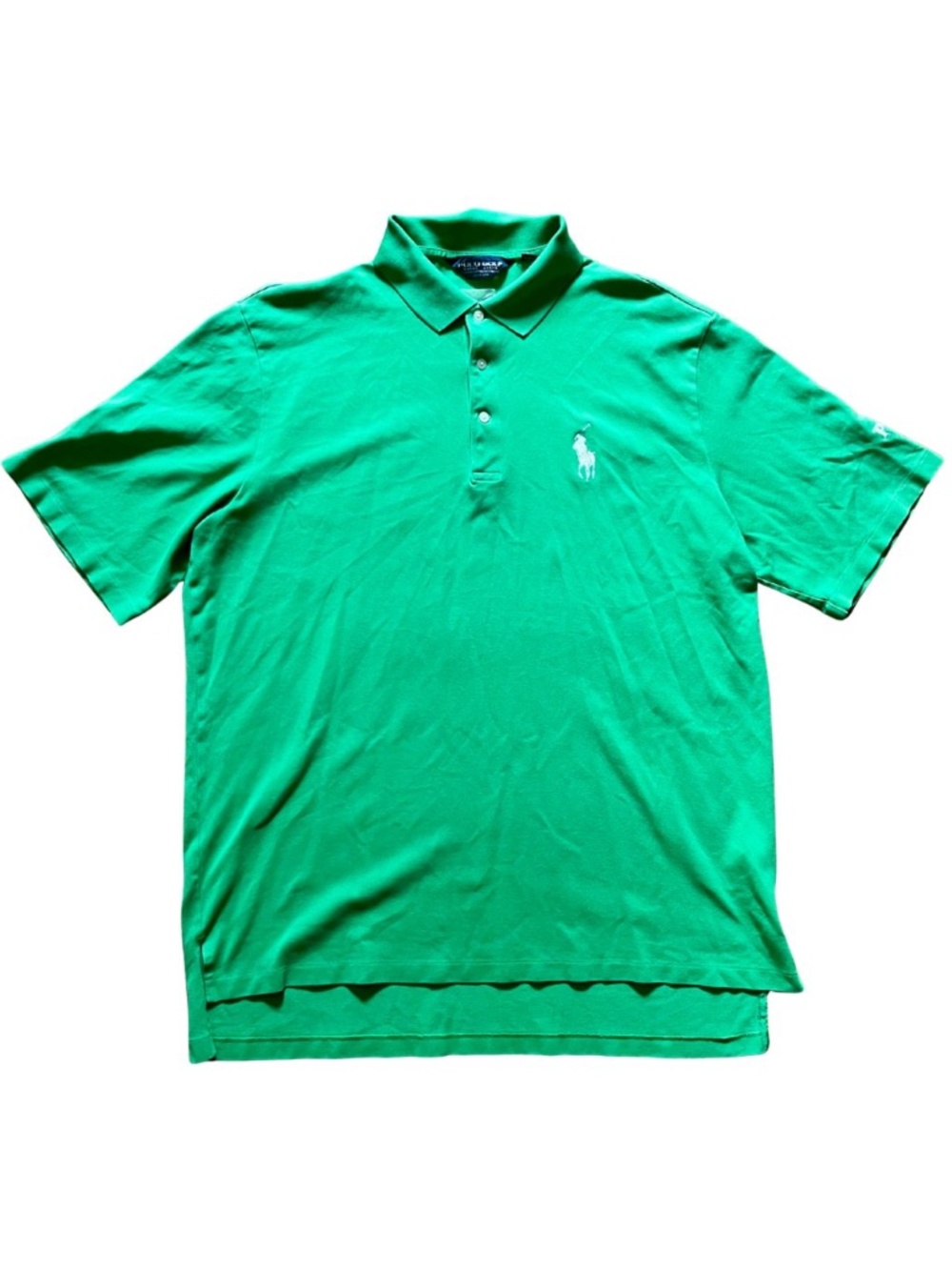 Men's Green Ralph Lauren Polo Golf Big Pony Short Sleeve Collared Shirt Preppy